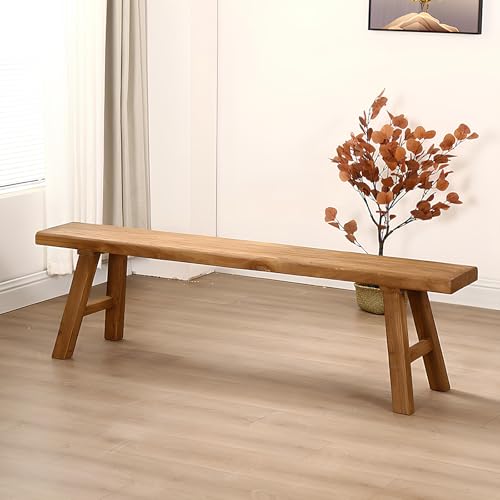 JINSHAWAN Holzbank Klein, Holzbank Outdoor, Bank Holz, Für Schlafzimmer, Wohnzimmer, Eingang, Flur von JINSHAWAN