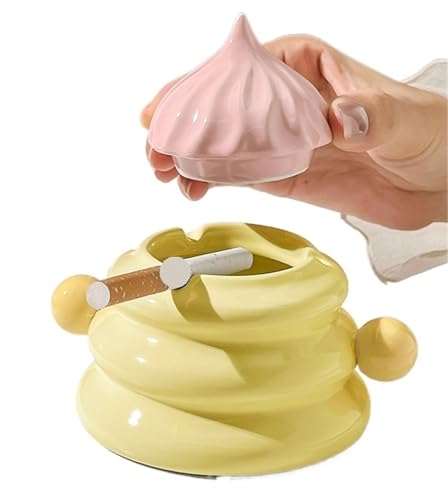 JINSHENGXINA Niedlicher Und Interessanter Aschenbecher, Wohnaccessoires, Wohnzimmer, Zuhause, Couchtisch, Schreibtisch, Aschenbecher Mit Deckel, Ornamente(Pink) von JINSHENGXINA