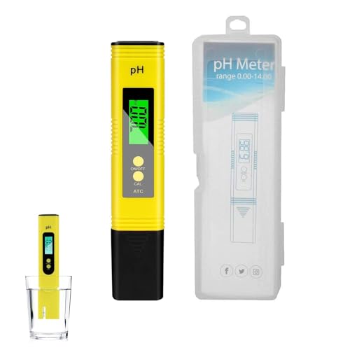 PH Messgerät Digital, PH-Genauigkeit Wasserqualität Tester, 0,01 Auflösung 0-14 Messbereich Mit Auto-Kalibrierung Digital pH Wert PH-Tester für Überprüfung Trinkwasser Aquarium Pools Schwimmbad Labor von JINSIHU