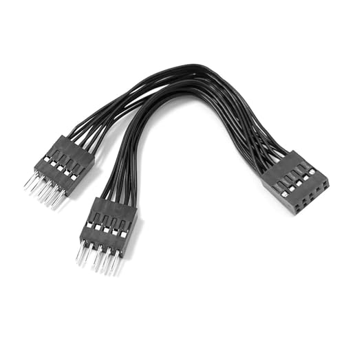 JINTAI Audio-Erweiterungskabel 10cm Y-Shape 1 in 2 Audio Motherboard Kabel für HDAUDIO 9pin 10CM Y Type plit Two Audio Expansion Cable von JINTAI