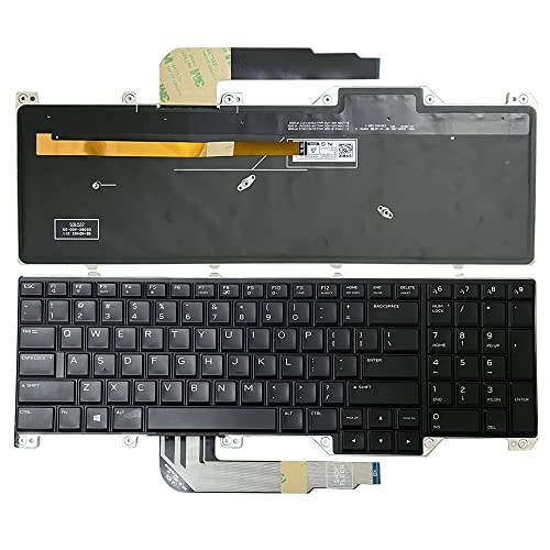 JINTAI Backlit Backlight US Keyboard Replacement for Dell Alienware 17 R4 R5 M17 R4 P31E PK1326T1B00 00WN4Y 0N7KJD 0ND5TJ Sieben Farben Mehrfarbig von JINTAI