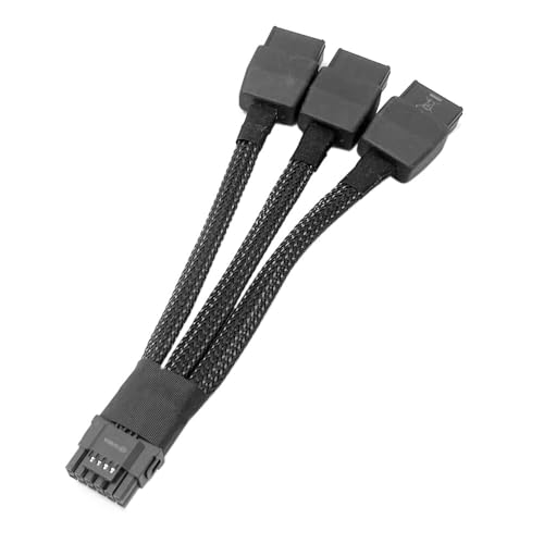 JINTAI Stromkabel für Grafikkarten für RTX4090 RTX4080 12VHPWR 3x8P bis 16P （12+4） 15CM 16AWG Dickerer Draht von JINTAI
