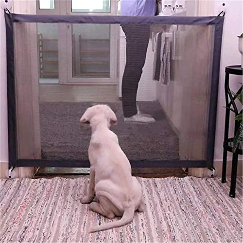 Hunde Treppenschutzgitter Türschutzgitter Abschließbar Hundeschutzgitter Faltbar Absperrgitter Treppenrollo Türschutzrollo für Babys, Hunde & Katzen, 180x72cm von JINTN