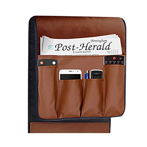 JINTN Sofa Armlehnen Organizer Betttasche Sofaablage Couch Sessel Hängen Aufbewahrungstasche mit Tablett Anti-Rutsch Nachttisch Tasche für Fernbedienung, Magazin Bücher, Zeitschriften, iPad, Handy von JINTN