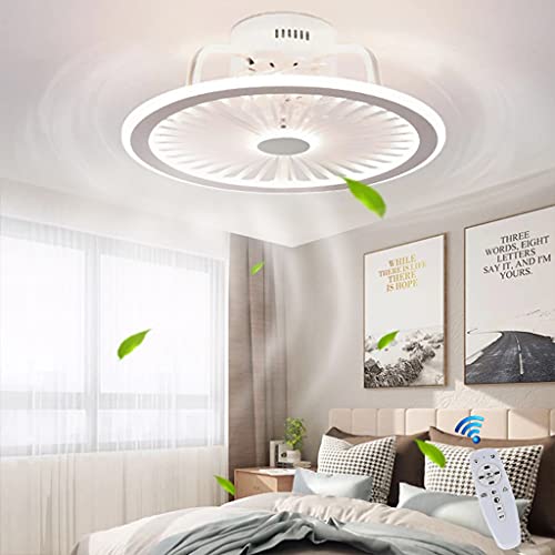 JINWELL Deckenventilatoren Mit Beleuchtung Dimmbar, Dimmbarer Windgeschwindigkeit, Moderne LED 40W Deckenleuchte Leise Ventilator Pendelleuchte Für Schlafzimmer Wohnzimmer Büro Lampe Weiß von JINWELL