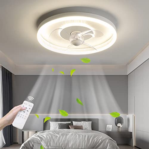 JINWELL Deckenventilator Mit Beleuchtung Und Fernbedienung Leise 50CM LED Deckenlampe Dimmbar 40W Ventilator Timing Modern Deckenleuchte Wohnzimmer Fan Sommer Winter Für Schlafzimmer Esszimmer Licht von JINWELL