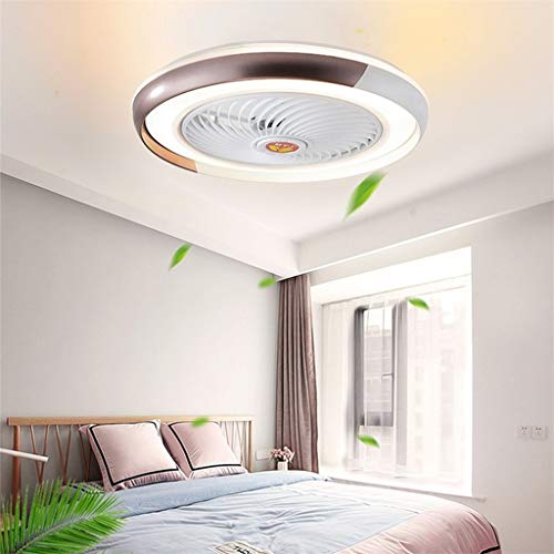 LED Deckenleuchte Fan Deckenventilator mit Beleuchtung Deckenventilatoren Licht Einstellbare Windgeschwindigkeit Dimmbar Fernbedienung Moderne Deckenlampe Schlafzimmer Wohnzimmer Esszimmer,Braun,50cm von JINWELL