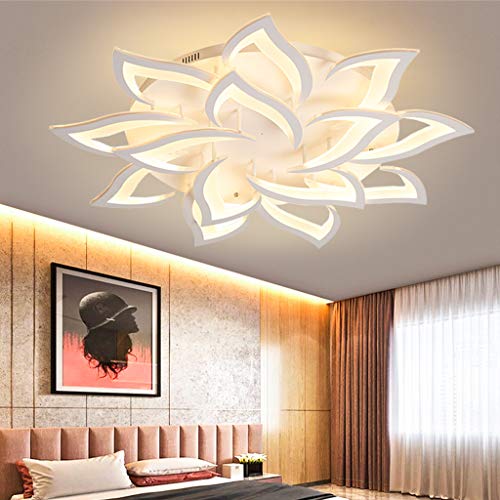 JINWELL Moderne Deckenlampe Wohnzimmer Lampe LED Dimmbare Esszimmer Lampe Deckenleuchte Designer Decke Licht Eisen Acryl Schirm Hängende Licht Küche Dekoration Licht,100cm Dimming14 Heads von JINWELL
