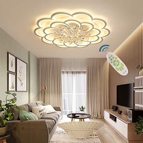 Moderne LED Deckenleuchte Dimmbar mit Fernbedienung 3000K-6500K Deckenlampe aus Kristall Helligkeit Einstellbar Kinderzimmer Kreative Design Arbeitszimmer Esszimmer Küchenleuchte,L:80CMH:15CM/80W von JINWELL