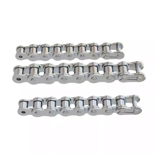 1/1,5/5 Meter 201/304 Edelstahl-Rollenkette Mit Kurzer Teilung – Größen 04C-1, 06B-1, 08B-1, 12A-1 Mit 6,35 Mm – 19,05 Mm Teilung For Getriebeanwendungen(06B-1-1.5Meter,201 Stainless Steel) von JINWPXSR