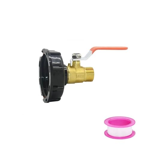 IBC Tank Wasserhahn Adapter S60 x1/2 3/4 1 zoll Gewinde Anschluss Nippel Messing Garten Schlauch Schnell Ventil Fitting(A) von JINWPXSR