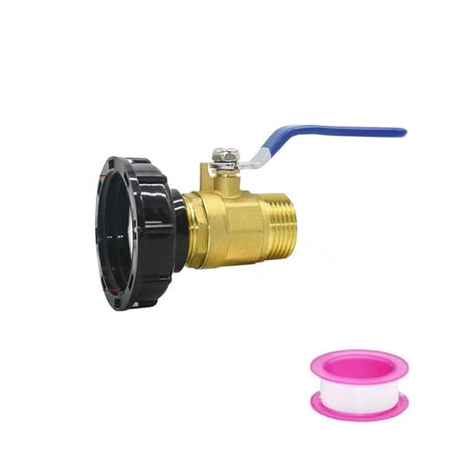 IBC Tank Wasserhahn Adapter S60 x1/2 3/4 1 zoll Gewinde Anschluss Nippel Messing Garten Schlauch Schnell Ventil Fitting(C) von JINWPXSR