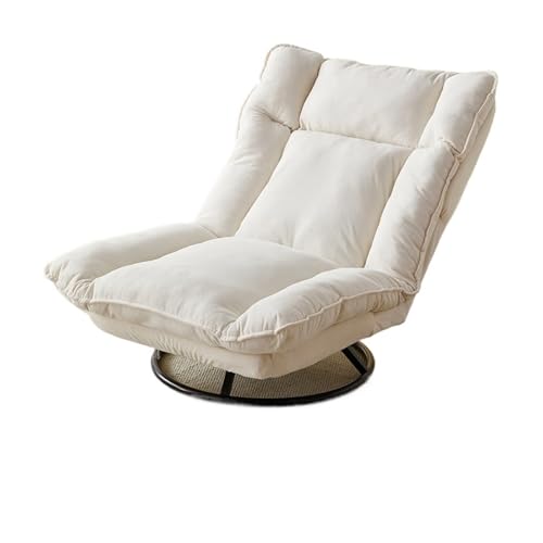 JINWPXSR Drehbarer Sofastuhl, Wohnzimmerbalkonstoff faul(White) von JINWPXSR