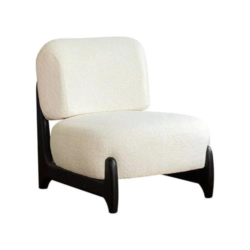 JINWPXSR Einfaches Einzelsofa Stuhl Wohnzimmer Lammwolle Massivholz Lounge Home Decor Möbel Kunst(White) von JINWPXSR
