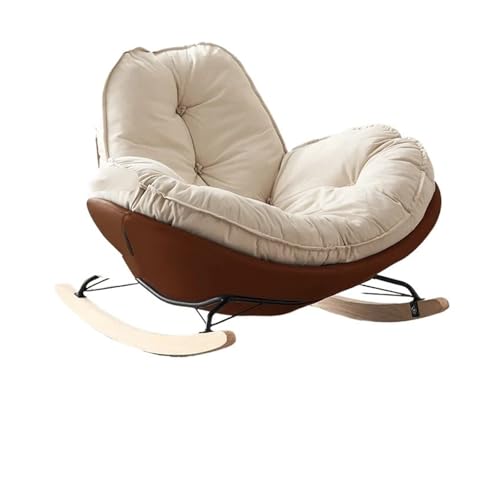 JINWPXSR Einzelner Schaukelstuhl Lazy Sofa Balkon Wohnzimmer Schlafzimmer Freizeit Kann(Coffee) von JINWPXSR