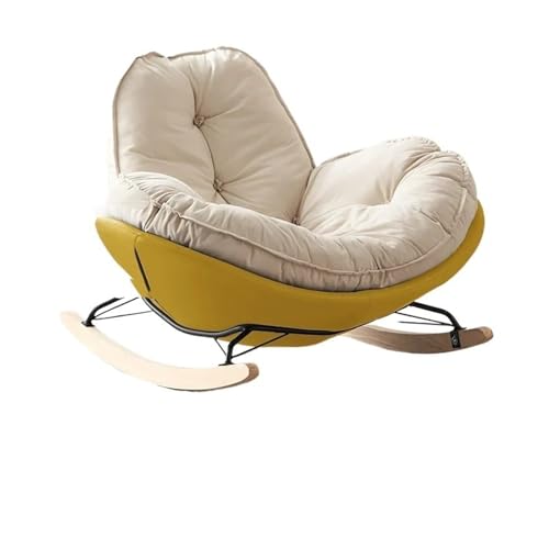 JINWPXSR Einzelner Schaukelstuhl Lazy Sofa Balkon Wohnzimmer Schlafzimmer Freizeit Kann(Yellow) von JINWPXSR
