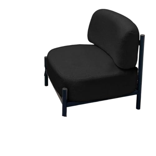 JINWPXSR Einzelsofastuhl, cremefarbener Stil, Wohnzimmer, minimalistisch, Faule Freizeit(Metal Frame - B) von JINWPXSR