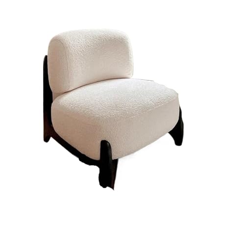 JINWPXSR Einzelsofastuhl, cremefarbener Stil, Wohnzimmer, minimalistisch, Faule Freizeit(Solid Wood Frame-A) von JINWPXSR