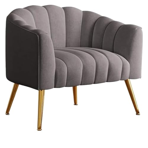 JINWPXSR Fassstuhl mit Samtpolsterung, bequemer Akzentsessel for das Wohnzimmer(Gray) von JINWPXSR