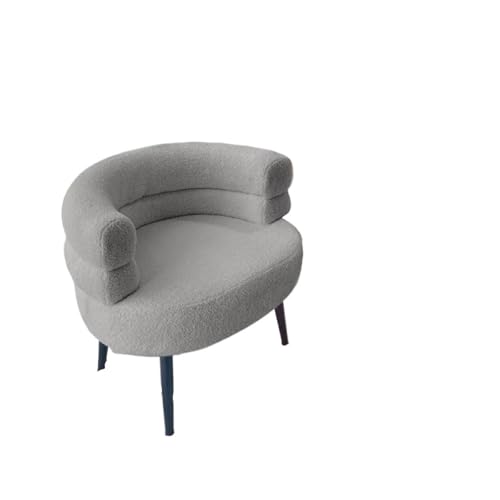 JINWPXSR Moderner Akzentstuhl, Einzelcouch, Lazy Sofa, Rückenlehne im geschwungenen Design for Wohnzimmer, Schlafzimmer, Lammwollstoff(Light Gray) von JINWPXSR
