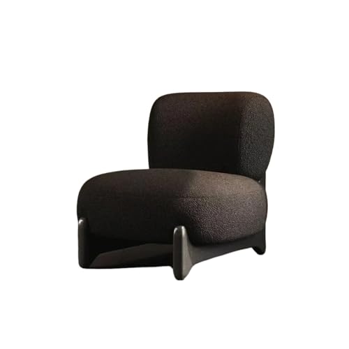 JINWPXSR Retro Einfache Einzel Sofa Stuhl Wohnzimmer Lamm Wolle Massivholz Lounge Home Decor Möbel(Black) von JINWPXSR