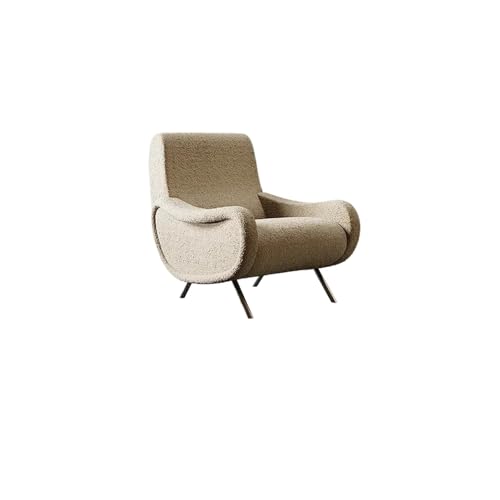 JINWPXSR Sofa Freizeit Einzelstuhl B & Wohnzimmer Balkon Armlehne(White) von JINWPXSR