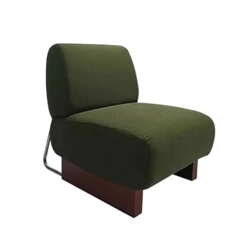 JINWPXSR Sofa Stuhl Licht Luxus Wohnzimmer Massivholz Einzelsofas Stühle Schlafzimmer Arbeitszimmer Freizeit Bequeme Sofas Stühle(Dark Green) von JINWPXSR