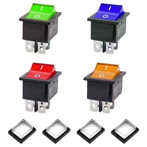 JINXIAN 4 Farbe schalter 230v 2 polig kippschalter wasserfest wippschalter 250v on off switch 16A LED Licht mit Wasserdichte Abdeckung für Verschiedene Arten Von Elektrischen von JINXIAN