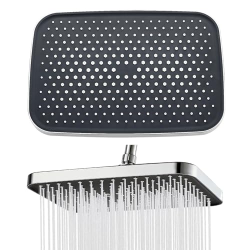 JINXIAN Duschkopf Regendusche 14 zoll Regendusche Ohne Armatur 360° Verstellbarer Regenduschkopf 30 X 21 cm Duschkopf Wassersparend Anti Kalk Düsen Regendusche (Silber) von JINXIAN
