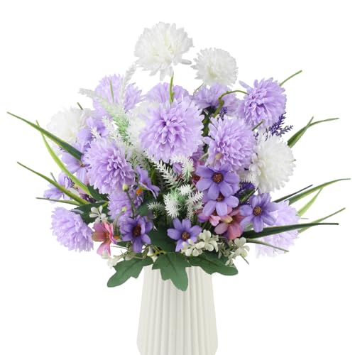 JINXIAN Kunstblumen Wie Echt Künstliche Blumen Kunstblumen für Draußen Fake Blumen Geeignet für Esstisch Wohnzimmer Schreibtisch Kunstblumenstrauß Deko Blumen von JINXIAN