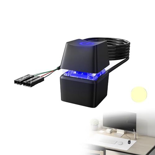 JINXIAN Pc Power Button Netzschalter des Desktop-Computers Pc-Einschaltknopf Extern mit Led-Licht 1,65 M Verlängerungskabel Idealer Ersatz für Computer-Host-Schalter von JINXIAN