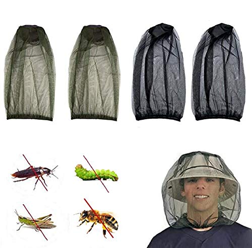 JINXM 4 Pakung Stück Moskito Kopfnetz Feinmaschig für Imkerei Outdoor Wandern Camping Angeln von JINXIAN