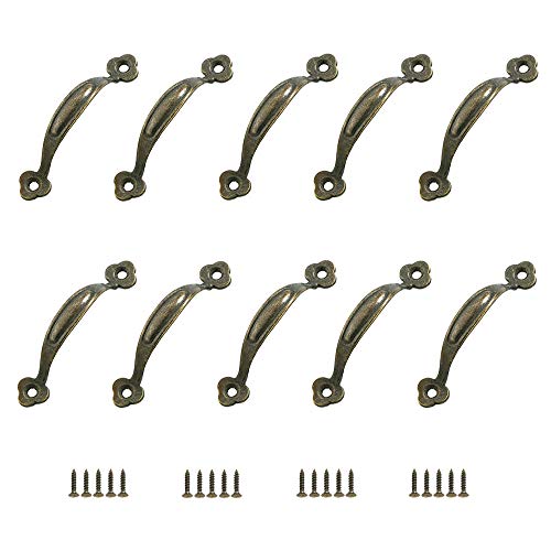 JINXM 10 Retro-Möbelgriffe, Türgriff, Griffabstand, rustikal, aus Zinklegierung, für Küche, Scheunentor, Garten, Schublade, Schrank aus Holz (80 mm) von JINXM