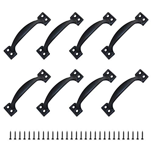 JINXIAN 8 Möbelgriffe Türknauf Rustikal aus Zinklegierung für Küche Scheunentor Garten Schuppen (120 mm) von JINXM