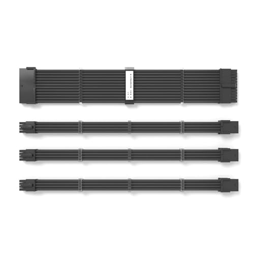 JINYINGHUA ATX-Gehäuse-Stromanschlusskabel 24p 6+2p12+4p4+4p Geflochtene Verlängerung PCIe-Grafikkartenadapter(M24p+vgc8p*3 Black) von JINYINGHUA