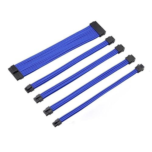 JINYINGHUA Modul Netzadapter Verlängerungskabel MB24P CPU8P GPU6+2P PCI-E6P 5-teiliges Set (blau) von JINYINGHUA