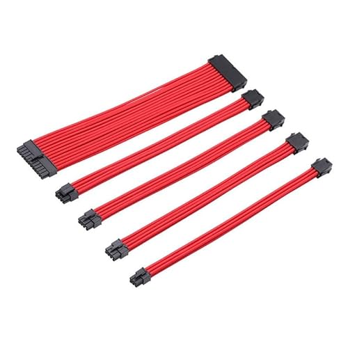 JINYINGHUA Modul Netzteil Verlängerungskabel MB24P CPU8P GPU6+2P PCI-E6P 5-teiliges Set(Rosso) von JINYINGHUA