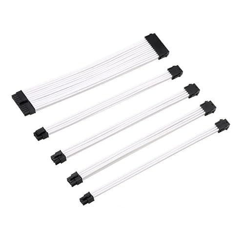 Netzteil-Verlängerungskabel für MB24P CPU8P GPU6+2P PCI-E6P Modul, 5 Stück (weiß) von JINYINGHUA