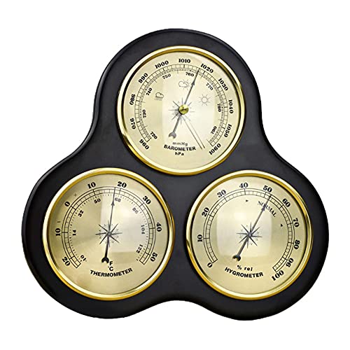 JINYISI Barometer-Thermometer, Hygrometer, 3-in-1-Barometer für den Innenbereich, Außenbarometer, Wetterbarometer, analoge Wetterstation von JINYISI