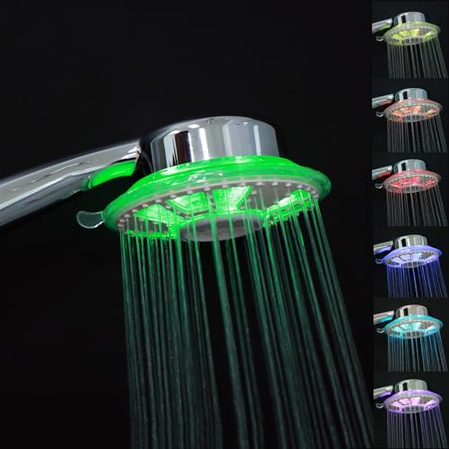JINYOMFLY Duschkopf Farbwechsel, LED Duschkopf mit Lichter, Duschkopf mit LED Licht, Handbrause Duschkopf mit LED Beleuchtung, 7 Farbwechsel Automatisch, 2 Duschmodi JINYOMFLY Duschkopf Farbwechsel, LED Duschkopf mit Lichter, Duschkopf mit LED Licht, Handbrause Duschkopf mit LED Beleuchtung, 7 Farbwechsel Automatisch, 2 Duschmodi von JINYOMFLY