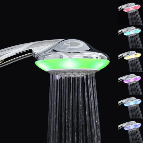 JINYOMFLY Duschkopf LED 7 Farben, Multifunktions-Handbrause Dusche LED, 12.5CM Handbrause Duschkopf mit LED Beleuchtung, 5 Duschmodi JINYOMFLY Duschkopf LED 7 Farben, Multifunktions-Handbrause Dusche LED, 12.5CM Handbrause Duschkopf mit LED Beleuchtung, 5 Duschmodi von JINYOMFLY