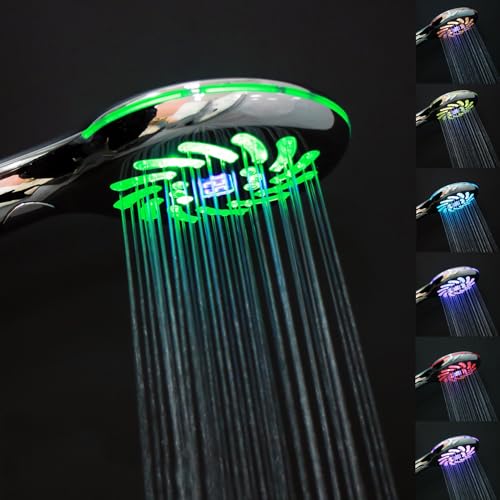 JINYOMFLY Duschkopf mit Temperaturanzeige, Duschkopf LED Temperatur, 3 Duschmodi Duschkopf mit Beleuchtung, LED Handbrause 7 Farben ändern sich Automatisch JINYOMFLY Duschkopf mit Temperaturanzeige, Duschkopf LED Temperatur, 3 Duschmodi Duschkopf mit Beleuchtung, LED Handbrause 7 Farben ändern sich Automatisch von JINYOMFLY