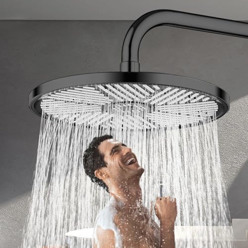 JINYOMFLY Regendusche Duschkopf 10 Zoll, Groß Duschkopf Regendusche Wassersparend, Kopfbrausen mit Anti-Kalk-Düsen, Duschkopf Gartendusche Hochdruck Kopfbrause Wassersparend von JINYOMFLY