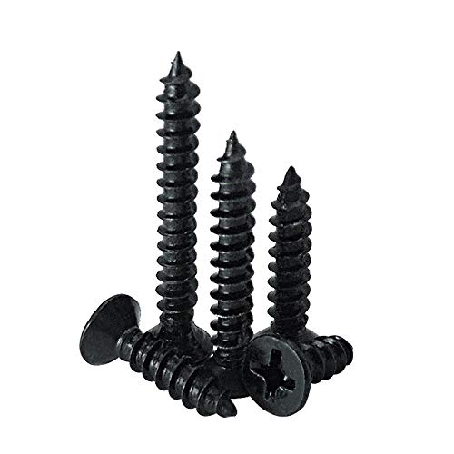 Schwarze Miniatur-Gewindeschrauben mit Senkkopf M1.2M1.7M2, Flachkopfkreuz M2.3M2.6 * 3x4x5-M1,4 * 6 (1000 Stück) von JINYONGFA