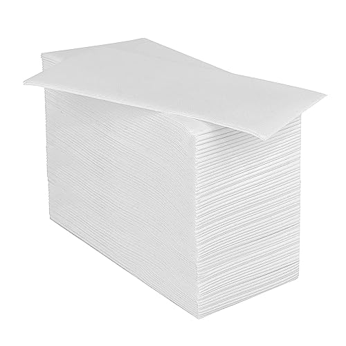 JINYUDOME Airlaid Serviette 20x40cm | Wirtschaftsmodell | saugstark und reissfest | Tischdekoration für Hochzeit und Events | Weiß | 100 Stück von JINYUDOME