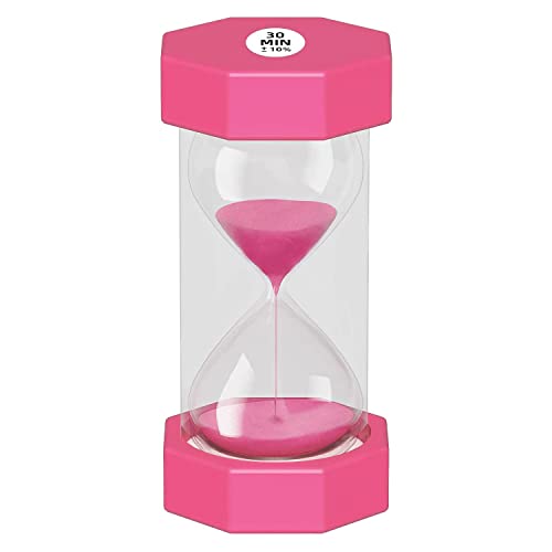 Sanduhr,sechseckiger Sanduhr-Timer,Sanduhr Glas Timer,30 Minuten Timer,für Küchen, Wohnungen, und ürodekoration Mehrweg（pink von JINYUNMIN