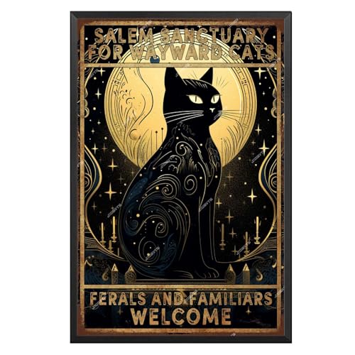 Aluminiumschild, Metallblech, Retro-Schild, Salem Sanctuary for Wayward Cats Ferals and Familiars Cat Home Family Poster Iron Tin Sign for Streets Stacheldraht Zäune Wälder Gärten Tür 20,3 x 30,5 cm Aluminiumschild, Metallblech, Retro-Schild, Salem Sanctuary for Wayward Cats Ferals and Familiars Cat Home Family Poster Iron Tin Sign for Streets Stacheldraht Zäune Wälder Gärten Tür 20,3 x 30,5 cm von JIOBVTS