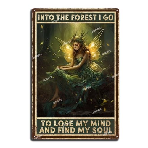 Vintage-Blechschild mit Aufschrift "And Into The Forest I Go to Lose My Mind Find My Soul for Man Cave Garage Home Wall Decoration 20,3 x 30,5 cm Vintage-Blechschild mit Aufschrift "And Into The Forest I Go to Lose My Mind Find My Soul for Man Cave Garage Home Wall Decoration 20,3 x 30,5 cm von JIOBVTS