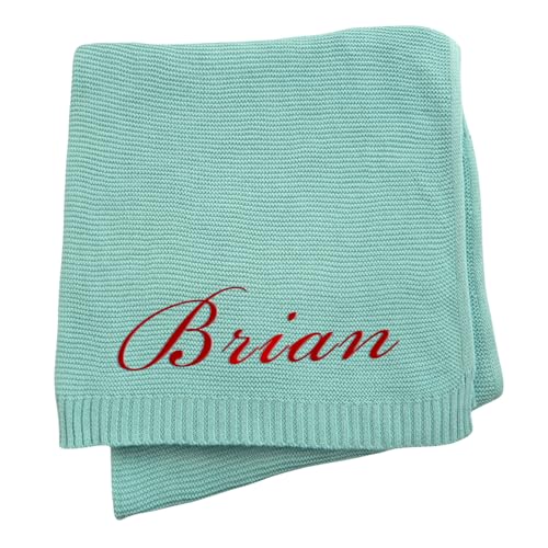 JIOJOG Decke Personalisiert Baby, Personalisierte Baumwoll Baby Decke mit Namen - Geschenke Zur Geburt Mädchen/Junge Personalisiert, Gilt Decken für Kinderwagen und Kinderzimmer, 75x100cm von JIOJOG
