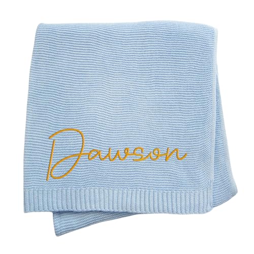 JIOJOG Decke Personalisiert Baby, Personalisierte Baumwoll Baby Decke mit Namen - Geschenke Zur Geburt Mädchen/Junge Personalisiert, Gilt Decken für Kinderwagen und Kinderzimmer, 75x100cm von JIOJOG